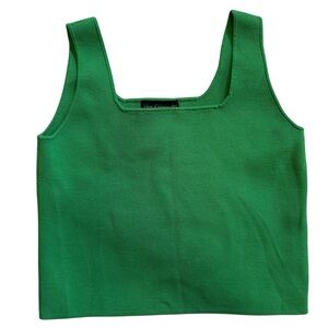 Emerald Green Square Neck Short Waist Tank